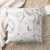 デジタルグラットホワイトモダンレトロ装飾用クッション クッション (ブランケット)