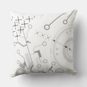 デジタルグラットホワイトモダンレトロ装飾用クッション クッション (裏面)