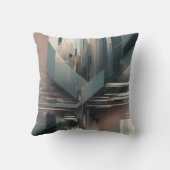 デジタルグリッチアートの断片化された図形の線の歪み クッション (裏面)