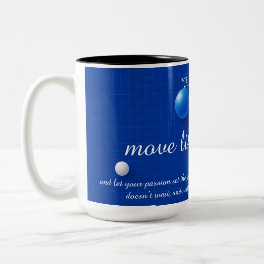 デジタルグリッド上の天秤 ツートーンマグカップ (左)