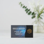 デジタルグローブ | モダン金ゴールドロ企業のゴ 名刺 (スタンド正面)