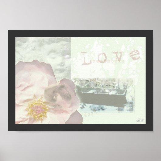 デジタルコラージュのポスター「Love Restores」 ポスター (正面)