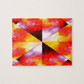 デジタルコンピュータアート抽象芸術モダンクリエイティブ赤 ジグソーパズル (横)