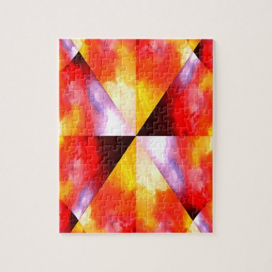 デジタルコンピュータアート抽象芸術モダンクリエイティブ赤 ジグソーパズル (縦)