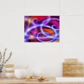 デジタルコンピュータアート – 抽象芸術モダンクリエイティブ ポスター (キッチン)