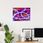 デジタルコンピュータアート – 抽象芸術モダンクリエイティブ ポスター (ホームオフィス)