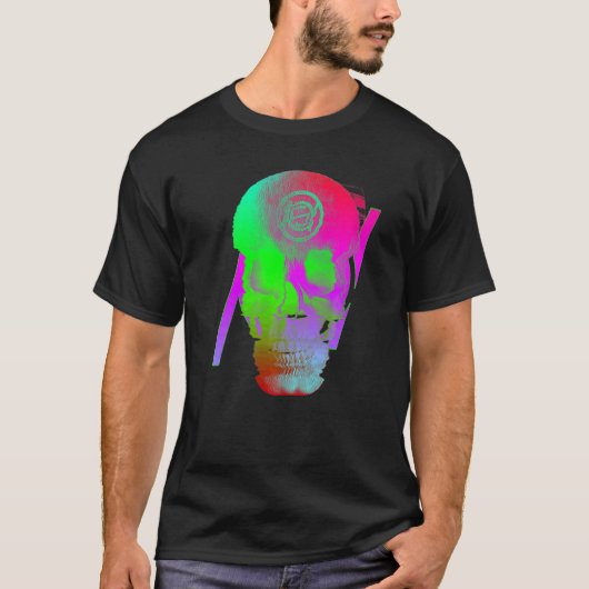 デジタルゴーストスカルグリッチ Tシャツ (正面)
