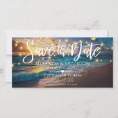 デジタルサンセットビーチ日付の保存招待状 セーブザデート (正面)