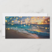 デジタルサンセットビーチ日付の保存招待状 セーブザデート (裏面)