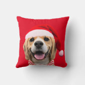 デジタルサンタハットスカーフギフト付き犬ペットフォト クッション (裏面)