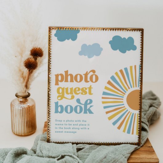 デジタルサンベイビーシャワーフォトゲストブックサイン ポスター
