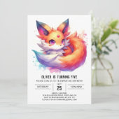 デジタルシックキツネ誕生日 招待状 (スタンド正面)