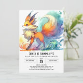 デジタルシックキツネ誕生日 招待状 (スタンド正面)