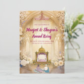 デジタルシーク教式招待状、パンジャブ式ウェディングカード 招待状 (スタンド正面)