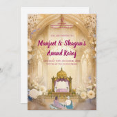 デジタルシーク教式招待状、パンジャブ式ウェディングカード 招待状 (正面/裏面)