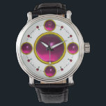 デジタルジェムストーン金ゴールドピンクアメジスト 腕時計<br><div class="desc">3Dエレガント宝石の石とユニークの、上品とデザイン-鮮やか BALDESIGN3Dによるデジタル印刷デザイン(c)</div>