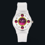 デジタルジェムストーン金ゴールドピンクアメジスト 腕時計<br><div class="desc">3Dエレガント宝石の石とユニークの、上品とデザイン-鮮やか BALDESIGN3Dによるデジタル印刷デザイン(c)</div>