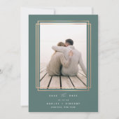 デジタルジオメトリックフレーム | 垂直方向の写真 セーブザデート (正面)