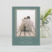 デジタルジオメトリックフレーム | 垂直方向の写真 セーブザデート (スタンド正面)