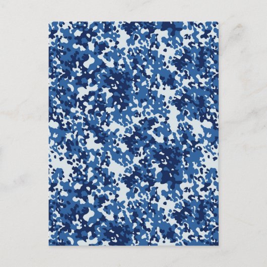 デジタルスカイブルーカモフラージュ – 白 ポストカード (正面)