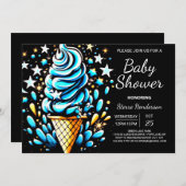 デジタルスクープ アイスクリームボーイ ベビーシャワー 招待状 (正面/裏面)