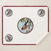 デジタルスケッチかわいい鳥の毛布 シェルパブランケット (正面(横))