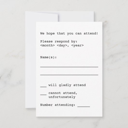 デジタルスタイルのオタクな「出欠連絡」カード 出欠カード (裏面)