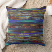 デジタルストライプカラー質感の破れた クッション (ブランケット)