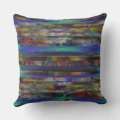 デジタルストライプカラー質感の破れた クッション (裏面)