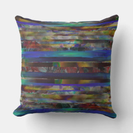 デジタルストライプカラー質感の破れた クッション