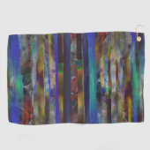 デジタルストライプカラー質感の破れた ゴルフタオル (横)