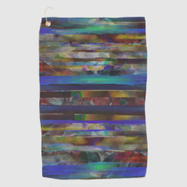 デジタルストライプカラー質感の破れた ゴルフタオル