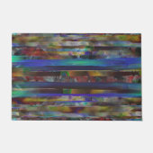 デジタルストライプカラー質感の破れた ドアマット (正面)