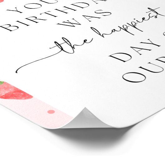 デジタルストロベリー誕生日標識 ポスター (角)