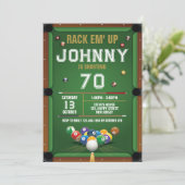 デジタルスヌーカービリヤード誕生日招待状 招待状 (スタンド正面)