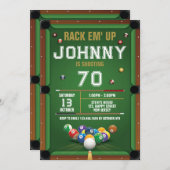 デジタルスヌーカービリヤード誕生日招待状 招待状 (正面/裏面)