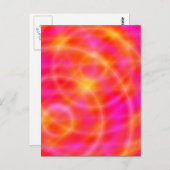 デジタルスペースアート ポストカード - ピンク / オレンジの惑星 (正面/裏面)