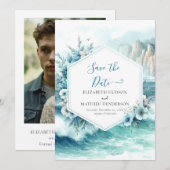 デジタルタイポグラフィー ネイティブ ウェディング セーブザデート (正面/裏面)