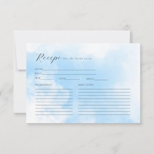 デジタルダウンロードクラウドブライダルシャワーレシピカード 招待状 (正面)