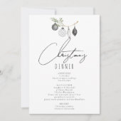 デジタルダウンロードブラック&ホワイトディナーメニュー 招待状 (正面)