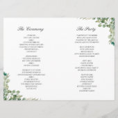 デジタルダウンロードユーカリ葉結婚式 プログラム (裏面)