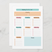 デジタルダウンロード専用の週次デジタルプランナー 招待状 (正面/裏面)