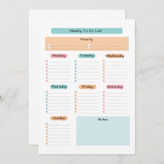 デジタルダウンロード専用の週次デジタルプランナー 招待状 (正面/裏面)