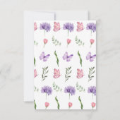 デジタルダウンロード小さなワイルドフラワーの好意 招待状 (裏面)