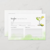 デジタルダウンロード水色マルガリータレシピカード 招待状 (正面/裏面)