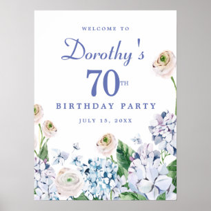 デジタルダウンロード紫陽花70th誕生日へようこそ ポスター