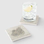 デジタルダックアートストーンコースター ストーンコースター (横)