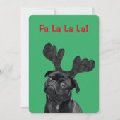 デジタルツノの緑の愛犬パグの写真 シーズンカード (正面)