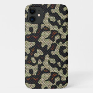 デジタルテクスチャのようなヘビ爬虫類プリント iPhone 11 ケース