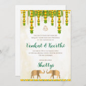 デジタルテルグ招待状&インディアン結婚式招待状 招待状 (正面/裏面)